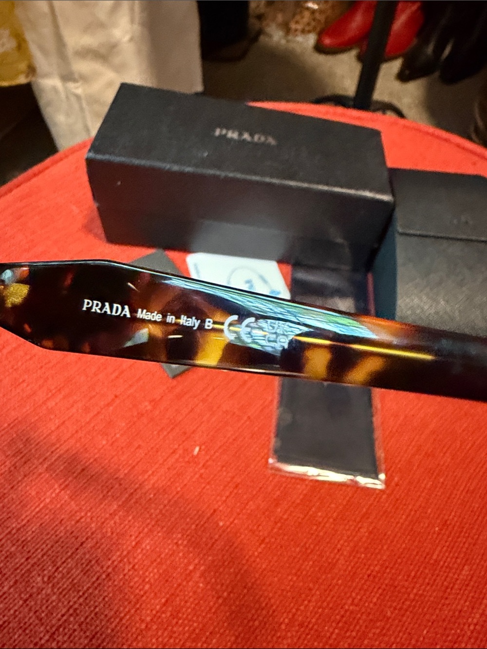 Prada Women Tortoiseshell Cat-Eye Optical Glasses - Brown/Black Blend - Picture 4 of 9